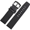 Two Pieces Black PVD Buckle Simple Style Canvas Watch Strap