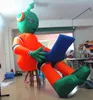 Customized inflatable alien/cute inflatable alien with computer on hand