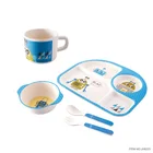Cheap Round Daily Use Bamboo Dinner Set LFGB Food Grade Eco Friendly Children Tableware Dinnerware Set