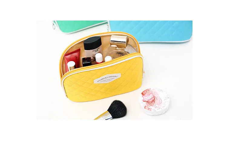 2014 Korean polyester traveling cosmetic bag set,large capacity diamond-type lattice makeup bag,2pcs/set