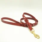 Customized Luxury Brass hook Cow leather dog leash