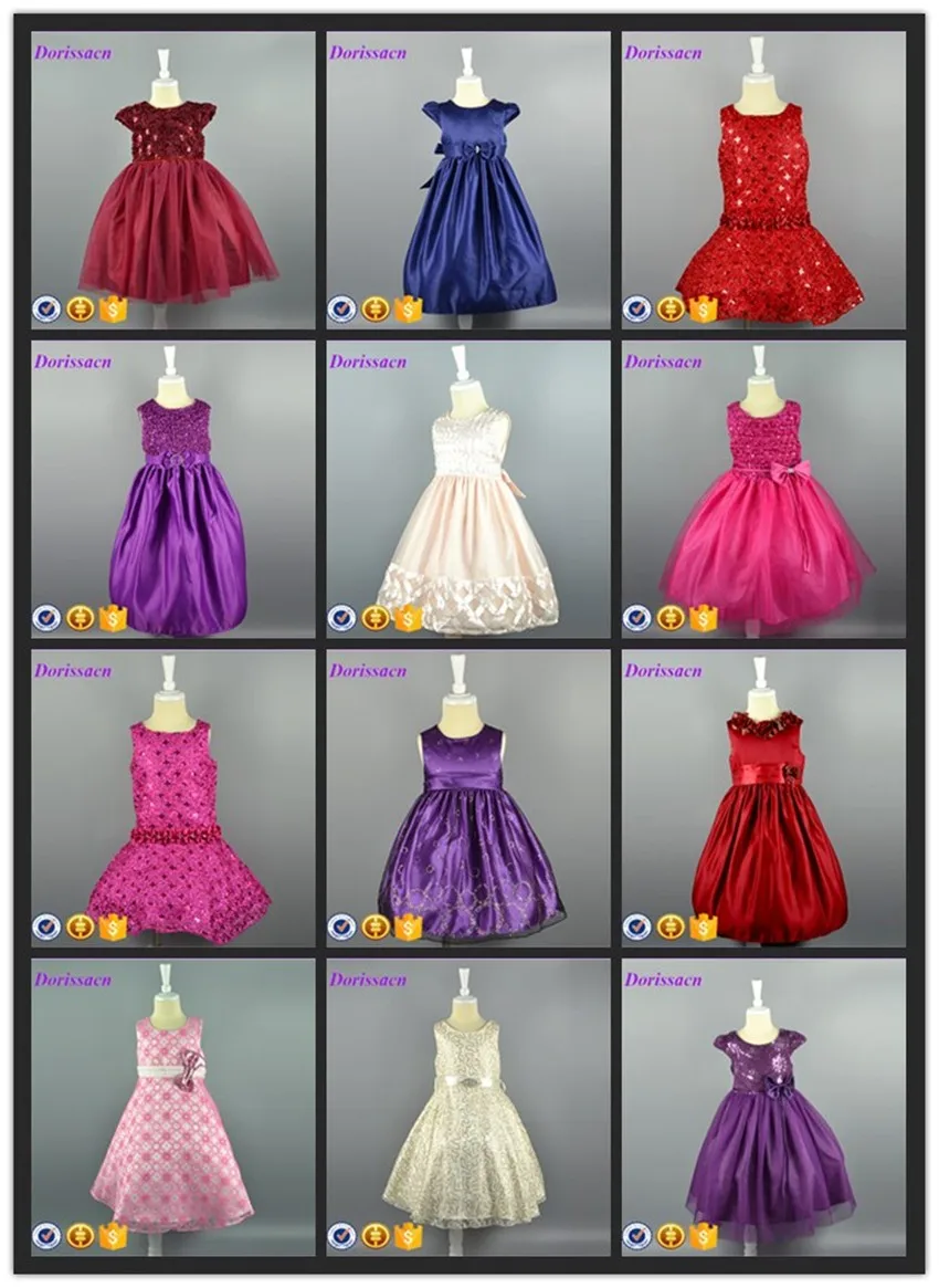 Kids Beautiful Model Dresses Lace Fabric Red Dress Wedding Party Baby Girl Dress Evening Ball
