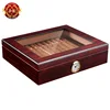 COHIBA Portable Cigar Box with Glass Top Wholesale Cedar Wood Travel Cigar Humidor Box With Humidifier Hygrometer CA-0121