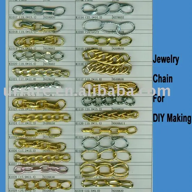 golden or silver metal chain for jewelry diy making