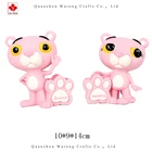 Hand Pink Leopard Pen Holder Creative Animal Pen Holder Resin Hand Painted Pen Holder Lovers Pink Panther Figurines