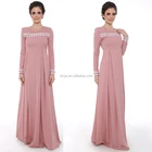 Elegant latest fashion design lace long dress 2016 new women muslim evening dress