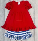 New boutique short sets children boutique clothing set baby girls ruffle stripe short set