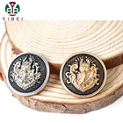 Black Buttons 2019 New Design Protuberant Texture Gun Gold Black Vintage Style Zink Alloy Metal Buttons For Overcoat