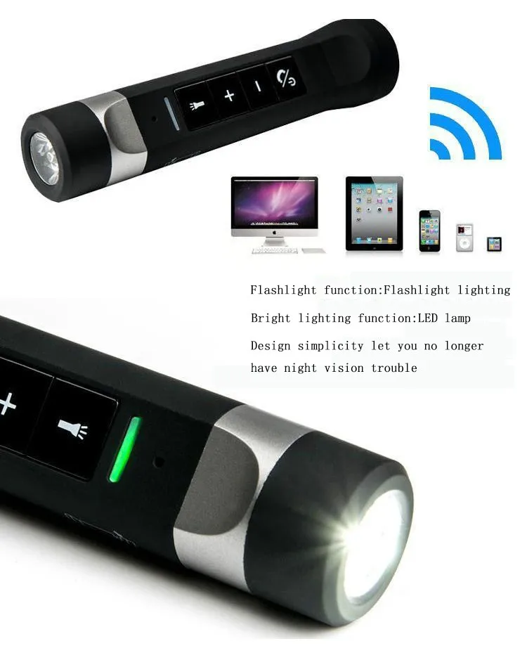 Outdoor sport led torch light bluetooth speaker with Flashlight power bank - ANKUX.COM
