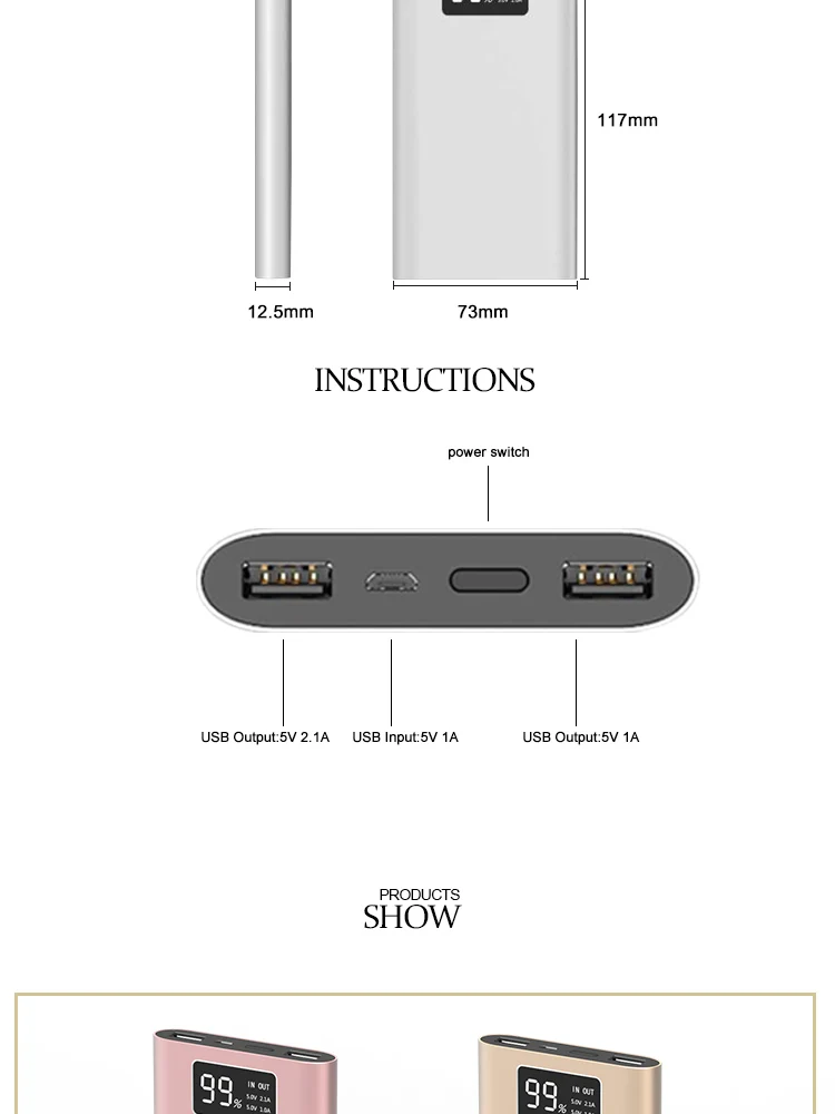 New Arrival ! slim Digital display power bank quickly charge 10000mah - ANKUX.COM