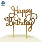 Gold Mirrored HAPPY BIRTHDAY Acrylic Cake Topper