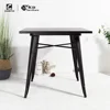 Industrial iron tea coffee restaurant black square dining table