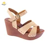 manufacturer custom factory price wholesale blank sandals high heel wood sandal wedges korea