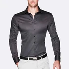 2018 Fashion long sleeve textured cotton slim fit manufactures dress shirt for men