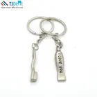 Dental Clinic Gift Couple Lovers Toothbrush and Toothpaste Shape Zinc Alloy Keychain