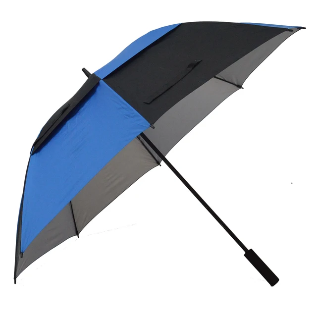 top quality logo printed promotional golf umbrella black/ blue