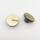 zinc alloy round shape flat antique brass snap jeans button