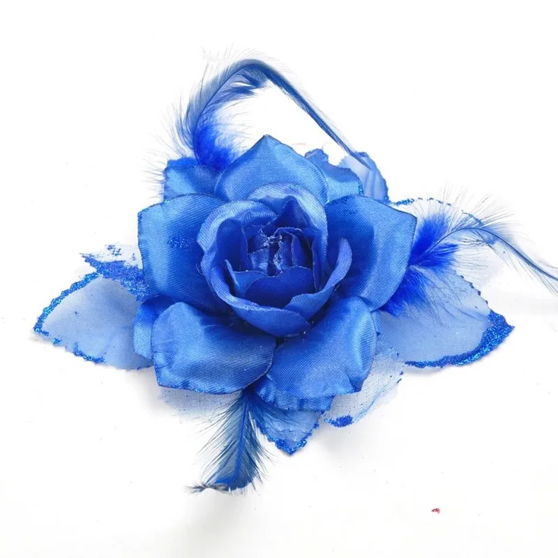 Hot - High Fashion Laser Crafts Party Supplies Indoor Christmas Tree Decoration Ornament 20cm Blue Christmas Flower