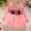 2017 Baby Girl Party Dress Children Frocks Designs Long-sleeved Girl Child Dress High Quality Baby Wear Clothes