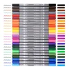 Custom 24 colors water soluble mark Pen Dual Brush Pens 0.4mm colorful pen cartoon design marker pen set