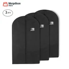Mergeboon 3pcs 128x60cm Dustproof eco friendly cloth garment bag Dress Suit Covers with Shoe Bag