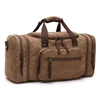 Factory Washed Canvas Genuine Leather Military Travel Bag Large Expandable Practical Duffel Bags