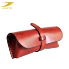 Janyo Professional Custom High Quality Genuine Leather Sunglasses Pouch