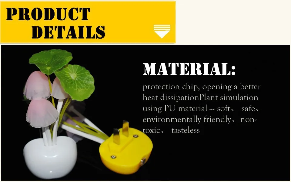 EU US Plug Electric Induction Dream Mushroom Fungus Lamp 3 LEDs Nightlight bulb home decor LED RGB breathing Night lights 1pcs