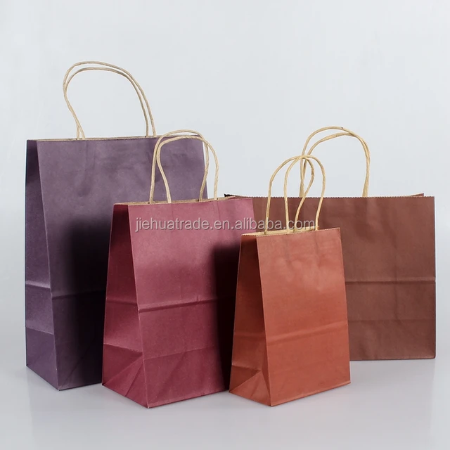 plain cheap brown kraft paper bags with paper twisted handles