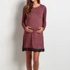 Crochet Lace Hemline Trendy Maternity Sweater Dress