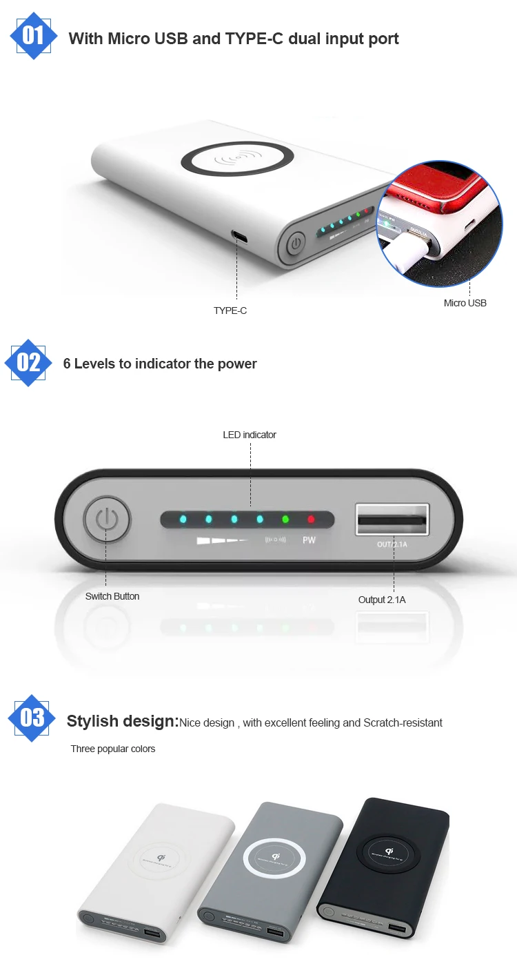 single USB port power bank wireless charger for Sony - ANKUX.COM