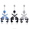 Fashion Body Belly Button Ring Double Gun Shape Stainless Steel Piercing Body Jewelry CCSP-008