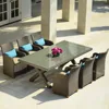 All Weather 6 People Seats Patio Wicker Table And Chair Outdoor Dining Set Garden Rattan Dining Set