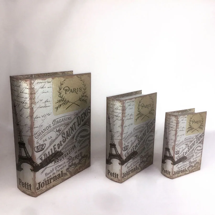 wholesale fancy gift storage book shaped linen cover box
