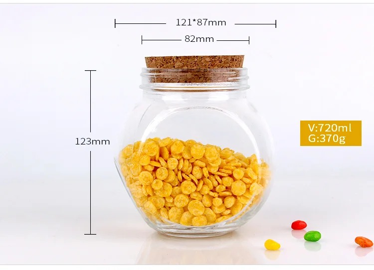 190ml sealed nuts candy wide mouth air tight clear round glass storage jar
