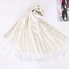 latest Malaysia fashion beautiful ladies scarf spun gold fringe hijab 0619005