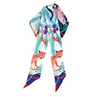 Hot Sale Young Ladies Custom Animal Printing Handle Ribbon PureSilkBag Handle Scarf