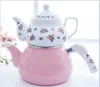 New arrival enamel and ceramic turkish double tea pot kettle set
