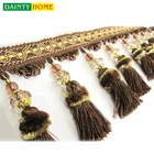 China Suppliers Coffee Color Curtain Tassel Decorative Parasol Beaded Fringe