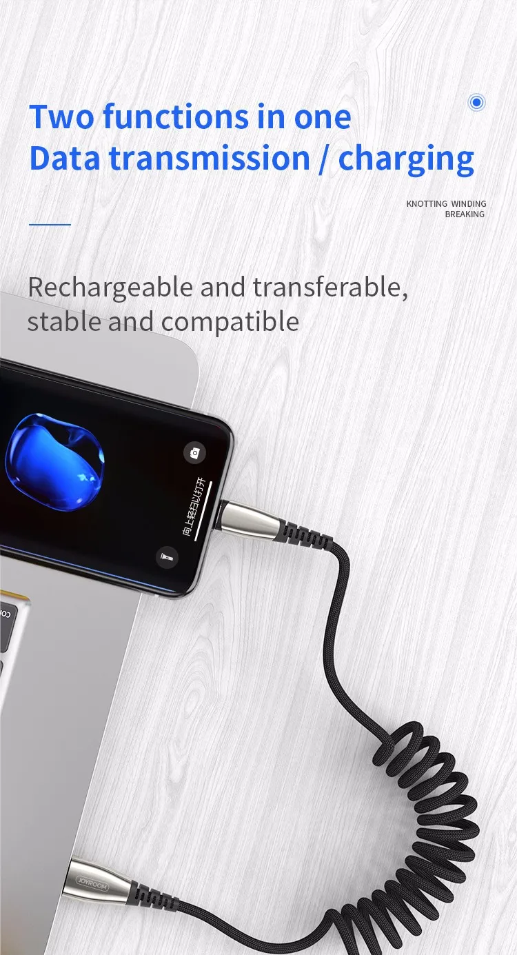 Joyroom nylon braided for iphone charger cable type c phone charger cables - ANKUX.COM