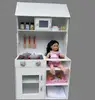 Doll house with furniture 2 in 1 wooden white pretend play cook kitchen toy TYKTWD001 Kids