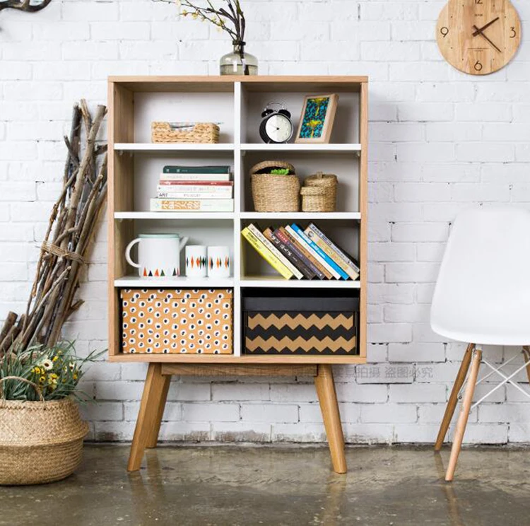 Modern Kids Bookshelf Corner Filing Cabinet Wood Bookcase For Home