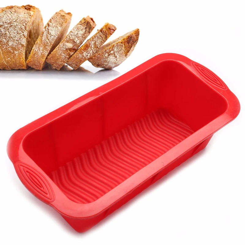 Rectangle Shape Toast Bread Mold Large Silicone 3D Cake Mould Loaf Pan Non-Stick Silicone Cake Baking Tools DIY Bakeware (3)