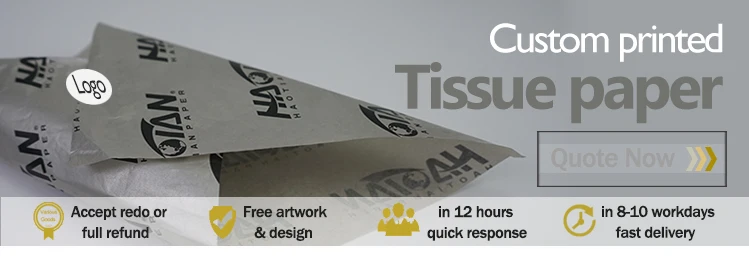 Custom logo printed soft gold metallic 17/ 22gsm wrapping tissue paper