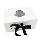 Rigid flat pack white paper packaging box printing for hat
