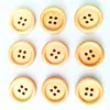 20mm 4 Holes Round Natural Wooden Light Brown Buttons
