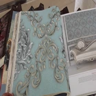 modern house design PVC heavy deep embossed jeddah wallpaper