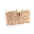 metal flower gold clutch bag for evening party