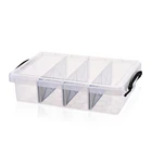 Small clear compartment storage box plastic boxes with lids dividers