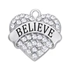 Jewelry Accessories Diy Believe Message Crystal Hearts Charm